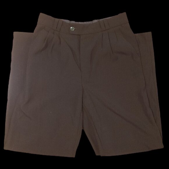 Vintage Chocolate Brown Straight Leg Slacks Trouser Pants-Small - Picture 4 of 8